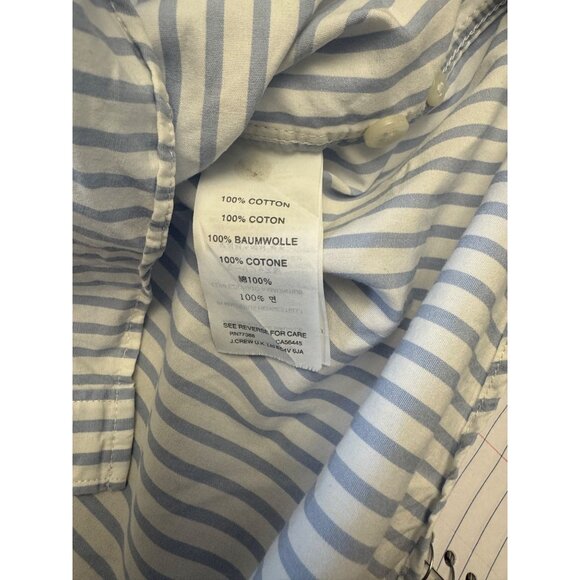 J.Crew Mens Shirt XL Classic Blue White Striped Long Sleeve Button-Down - Picture 4 of 8